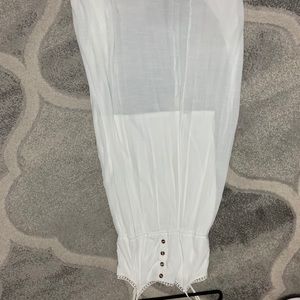 Floor length thin strap white dress